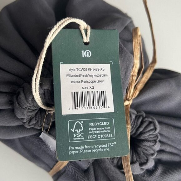 TenTree - Women's French Terry Hoodie Dress - Periscope Grey. Size: XS. NWT - Picture 5 of 13